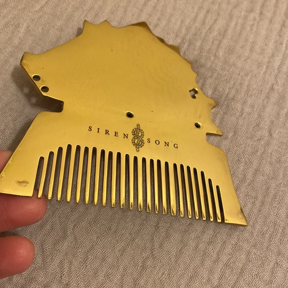 SIREN SONG Brass Gold Ship Design Comb
